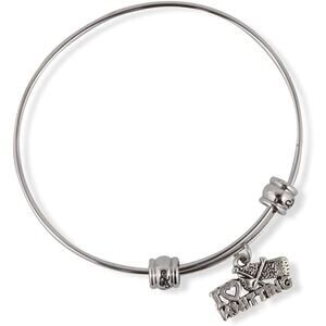 I Love Knitting Hobby Needle Point Bangle Bracelet Jewelry